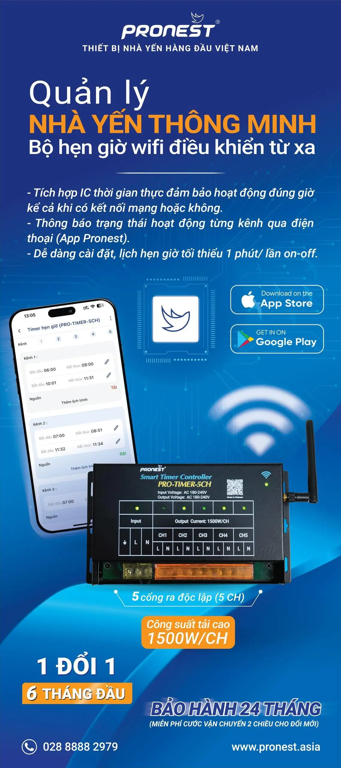 Bộ Hẹn Giờ Thông Minh Điều Khiển Từ Xa PRO-TIMER-5CH - Ảnh 3